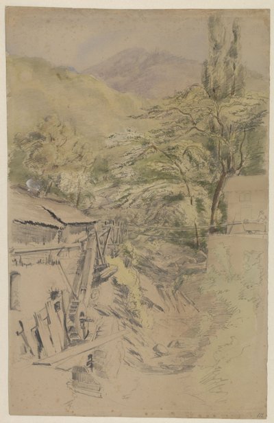 Berglandschaft mit Wassermühle von Gerard Bilders
